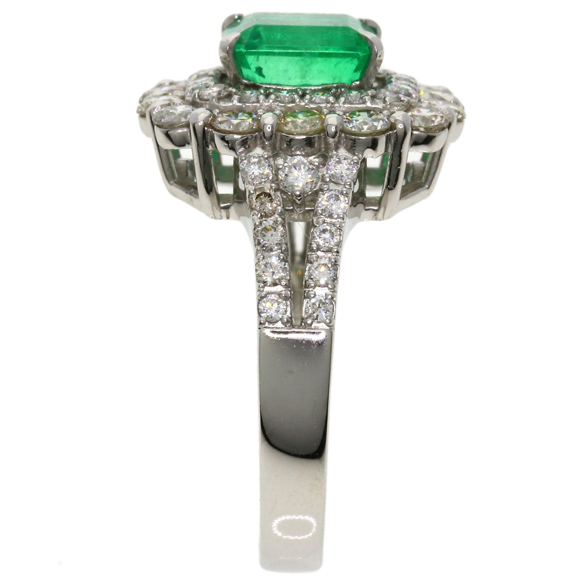 1.57ct Emerald Diamond Ring Platinum PT950  8.69g　Ladies