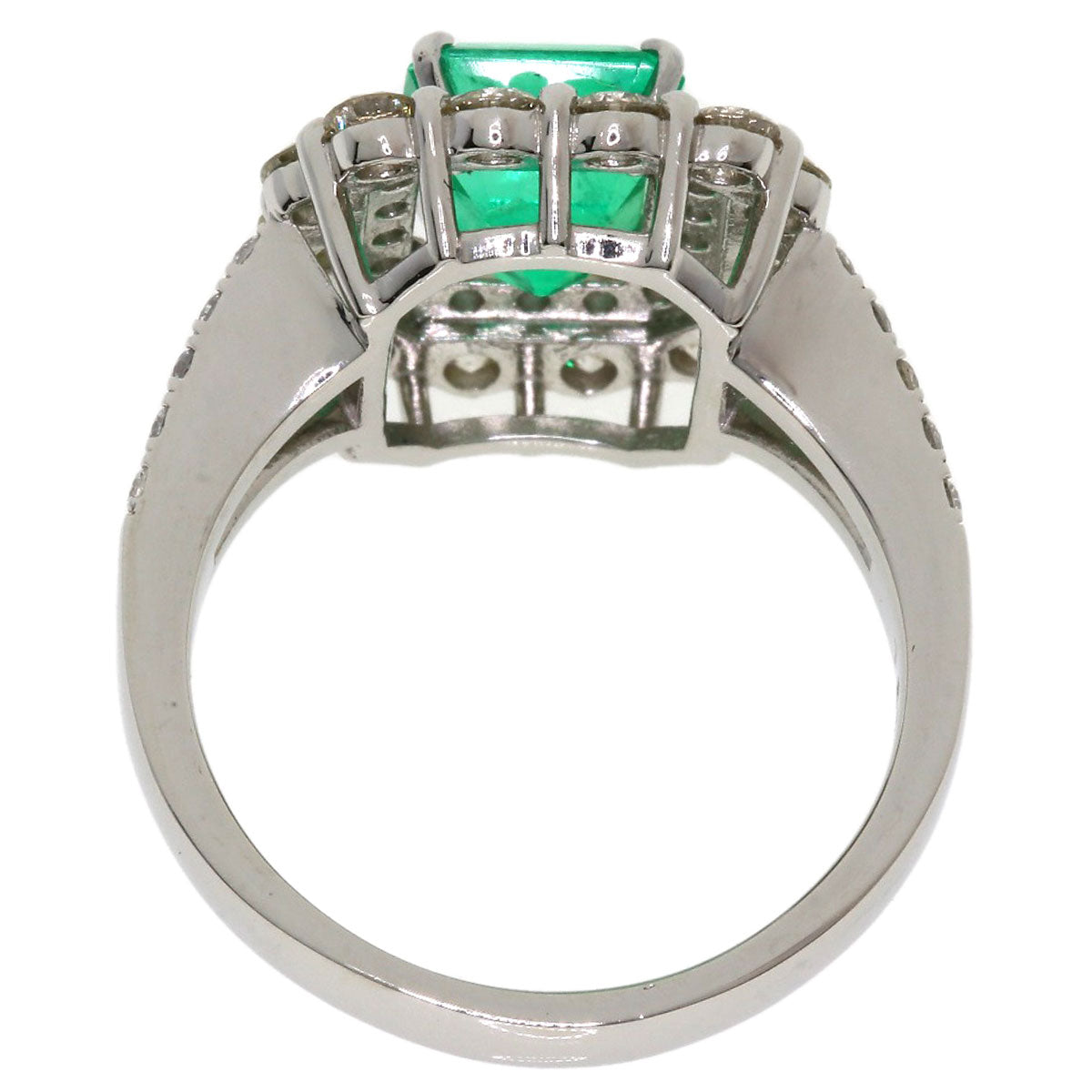 1.57ct Emerald Diamond Ring Platinum PT950  8.69g　Ladies