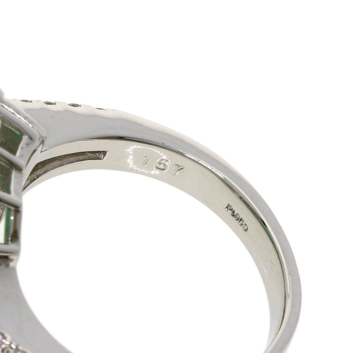 1.57ct Emerald Diamond Ring Platinum PT950  8.69g　Ladies