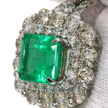 1.57ct Emerald Diamond Ring Platinum PT950  8.69g　Ladies