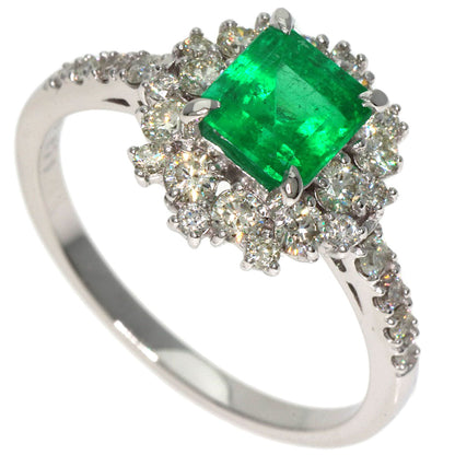 0.71ct Emerald Diamond Ring Platinum PT950  3.92g　Ladies