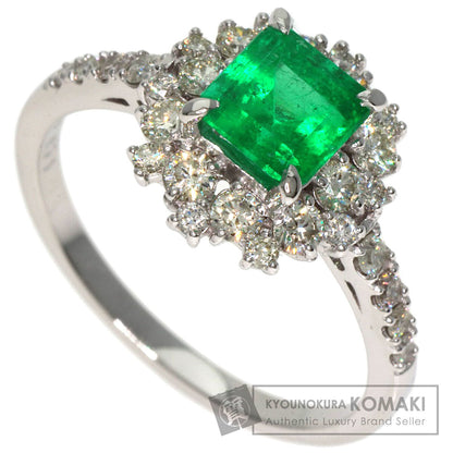 0.71ct Emerald Diamond Ring Platinum PT950  3.92g　Ladies