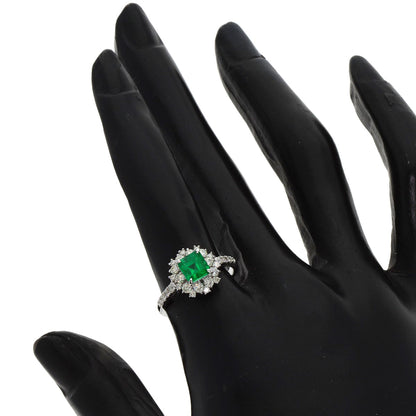 0.71ct Emerald Diamond Ring Platinum PT950  3.92g　Ladies