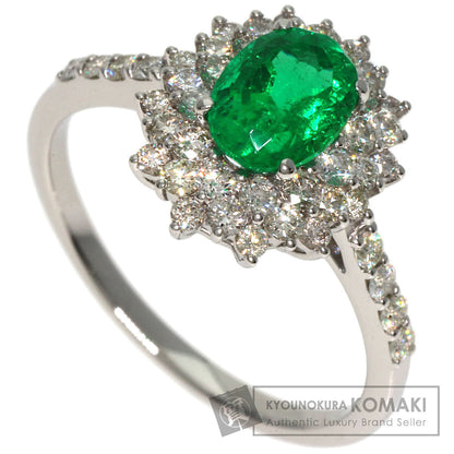 0.91ct Emerald Diamond Ring Platinum PT950  3.77g　Ladies