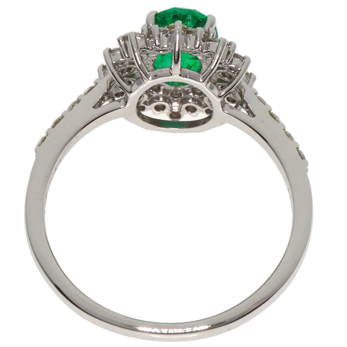 0.91ct Emerald Diamond Ring Platinum PT950  3.77g　Ladies