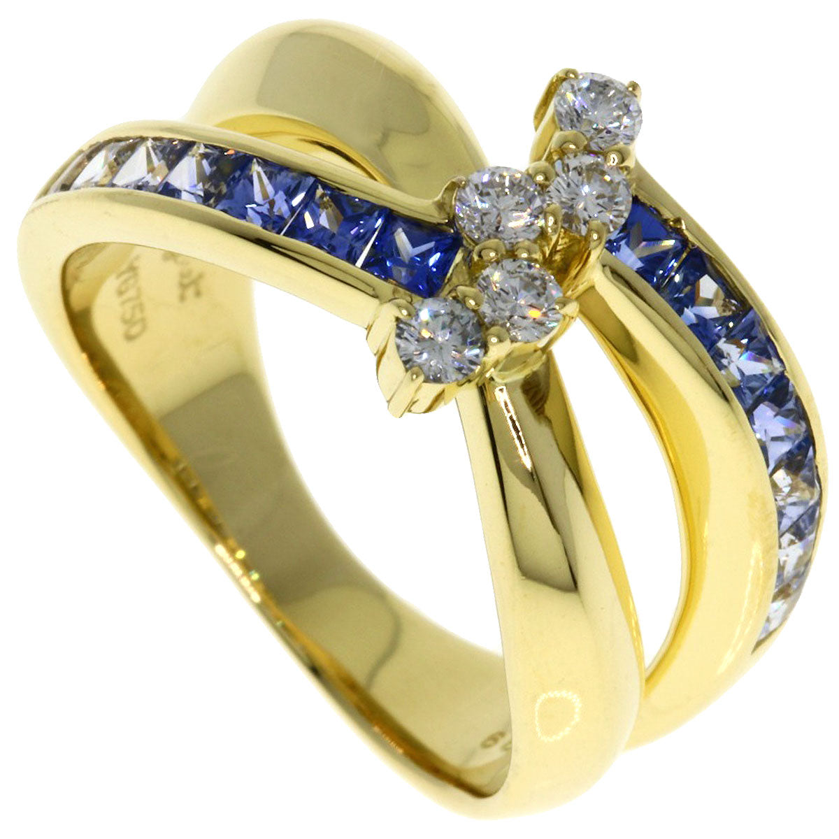 Jeunet   Ring Sapphire Diamond K18 Yellow Gold Ladies