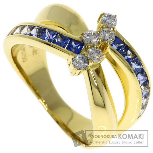 Jeunet   Ring Sapphire Diamond K18 Yellow Gold Ladies