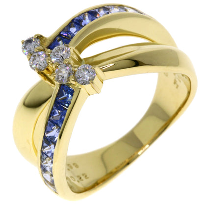 Jeunet   Ring Sapphire Diamond K18 Yellow Gold Ladies