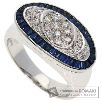 Sapphire Diamond Ring K18 White Gold  11.1g　Ladies