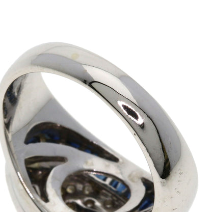 Sapphire Diamond Ring K18 White Gold  11.1g　Ladies