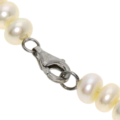 Freshwater Pearl Pearl Onyx Necklace Silver 47.7g　Ladies