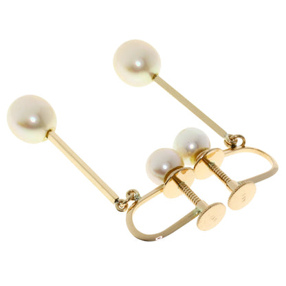 Pearl Pearl Earring K14 Pink Gold  3.3g　Ladies