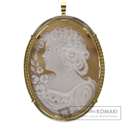 cameo Brooch K18 Yellow Gold PT900 18g　Ladies