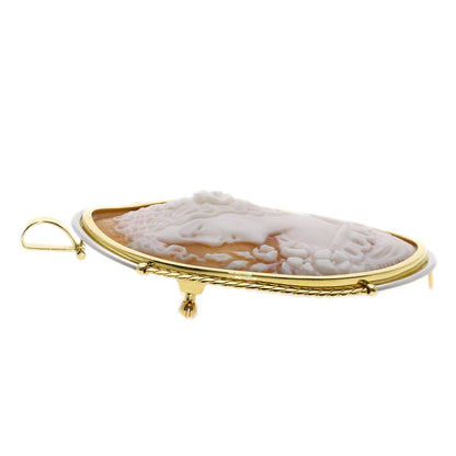 cameo Brooch K18 Yellow Gold PT900 18g　Ladies