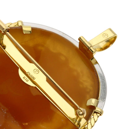 cameo Brooch K18 Yellow Gold PT900 18g　Ladies