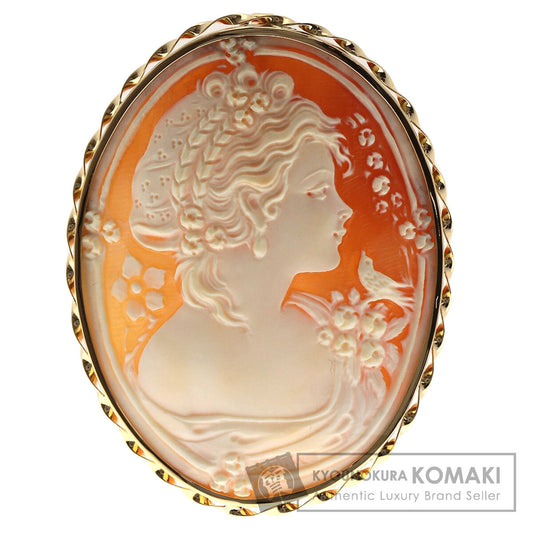 Maestro Aniello Pernice cameo Brooch K18 Yellow Gold Ladies [Used]