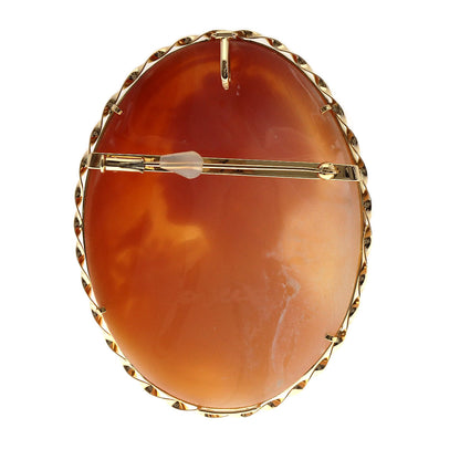 Maestro Aniello Pernice cameo Brooch K18 Yellow Gold Ladies [Used]