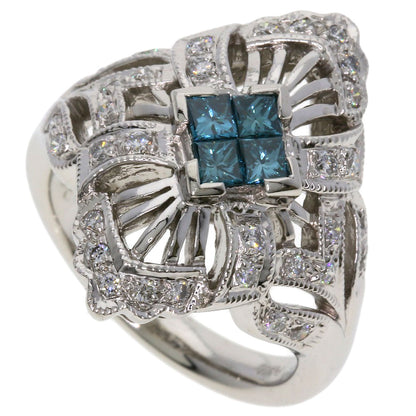 0.36ct Blue Diamond Diamond Mystery Setting Ring Platinum PT900  13.3g　Ladies