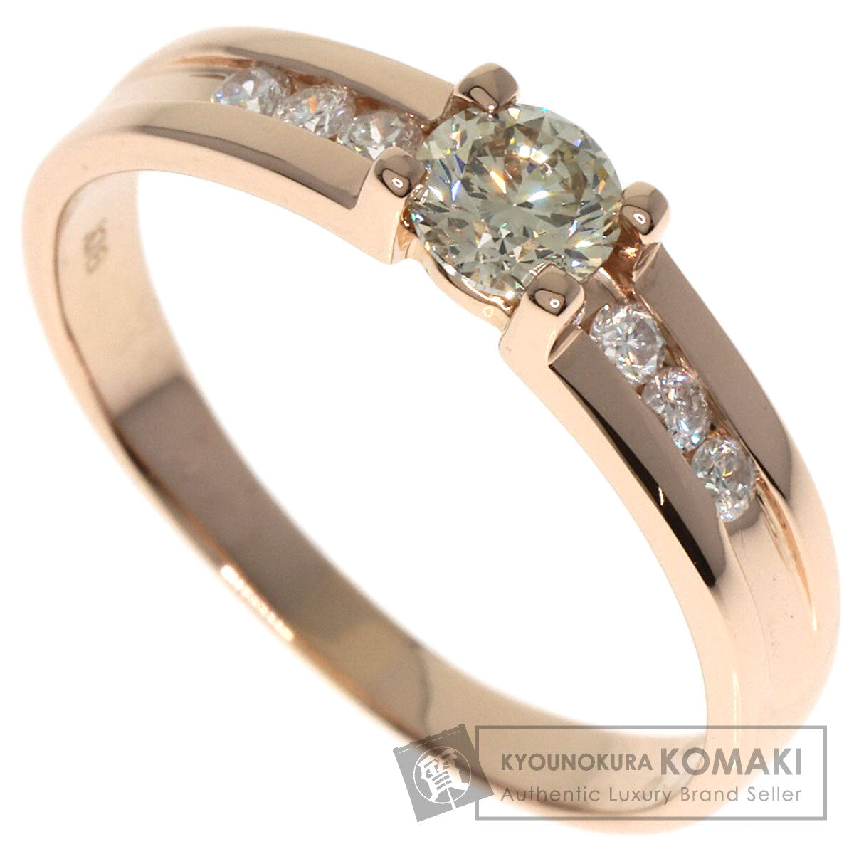 0.373ct Diamond Ring K18 Pink Gold  2.6g　Ladies