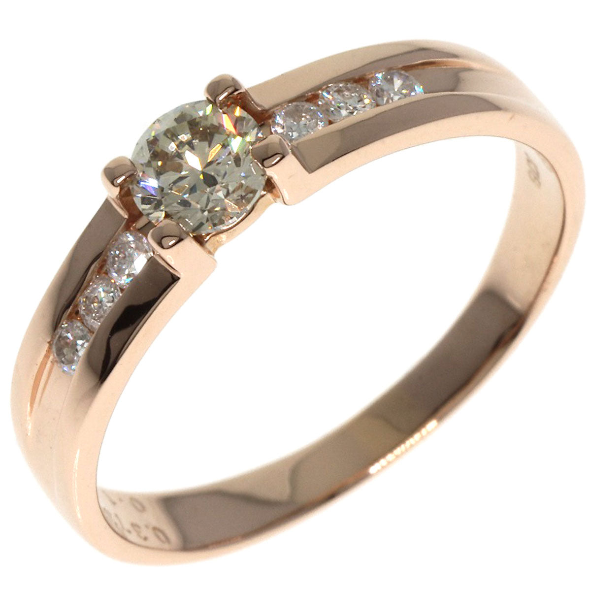 0.373ct Diamond Ring K18 Pink Gold  2.6g　Ladies