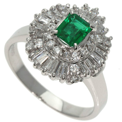 0.47ct Emerald Diamond Ring Platinum PT900  8.1g　Ladies