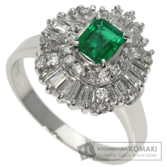 0.47ct Emerald Diamond Ring Platinum PT900  8.1g　Ladies