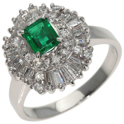 0.47ct Emerald Diamond Ring Platinum PT900  8.1g　Ladies