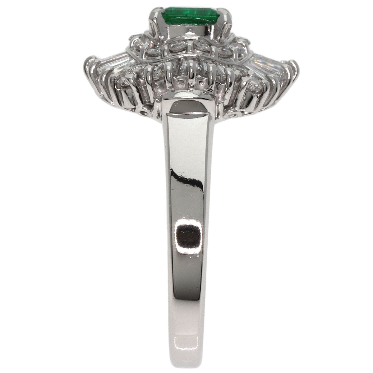 0.47ct Emerald Diamond Ring Platinum PT900  8.1g　Ladies