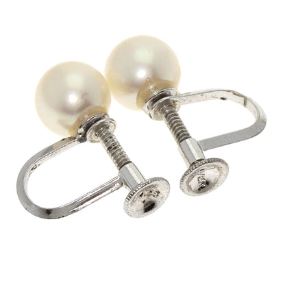 Akoya pearl Pearl Earring 2 piece set Necklace Silver 35.2g　Ladies