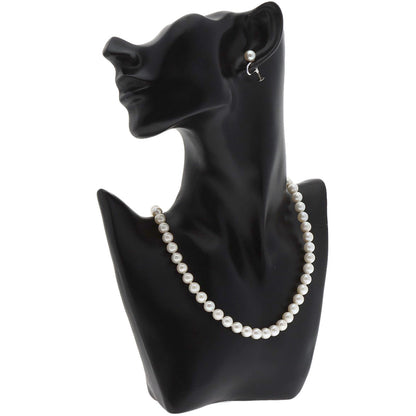 Akoya pearl Pearl Earring 2 piece set Necklace Silver 35.2g　Ladies