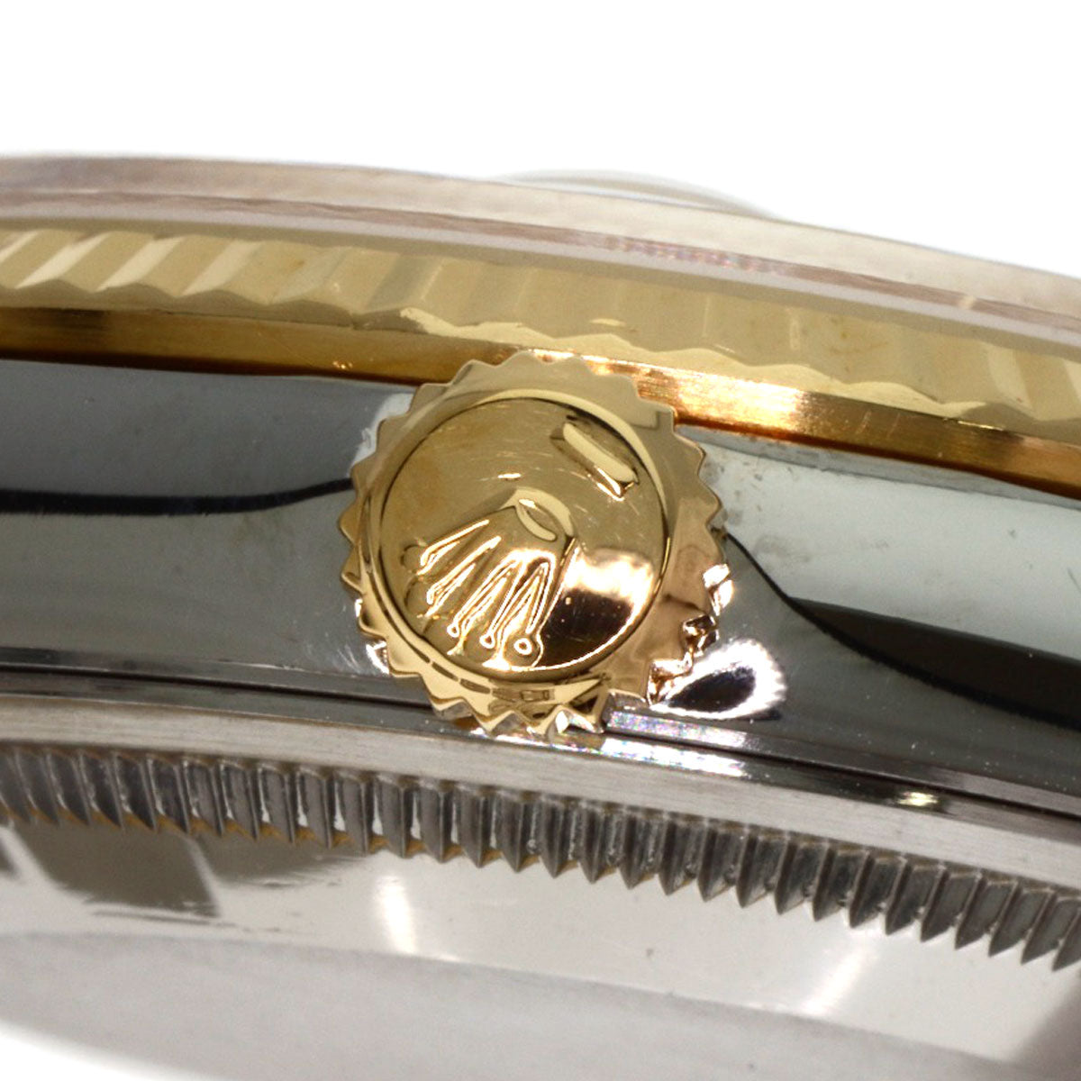 ROLEX Datejust 10P Diamond Champagne Houndstooth Watches 16233G Stainless Steel/SSxK18YG mens