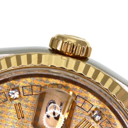 ROLEX Datejust 10P Diamond Champagne Houndstooth Watches 16233G Stainless Steel/SSxK18YG mens