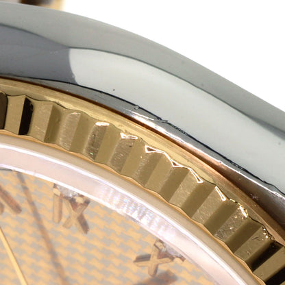 ROLEX Datejust 10P Diamond Champagne Houndstooth Watches 16233G Stainless Steel/SSxK18YG mens