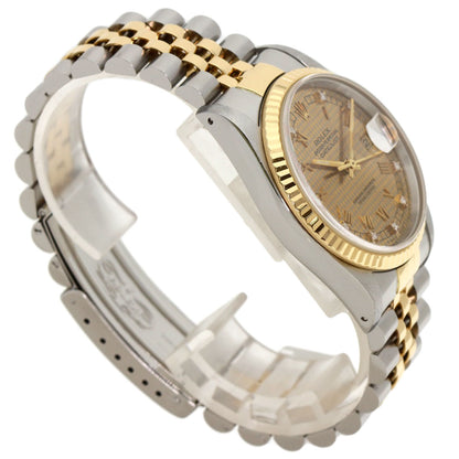 ROLEX Datejust 10P Diamond Champagne Houndstooth Watches 16233G Stainless Steel/SSxK18YG mens