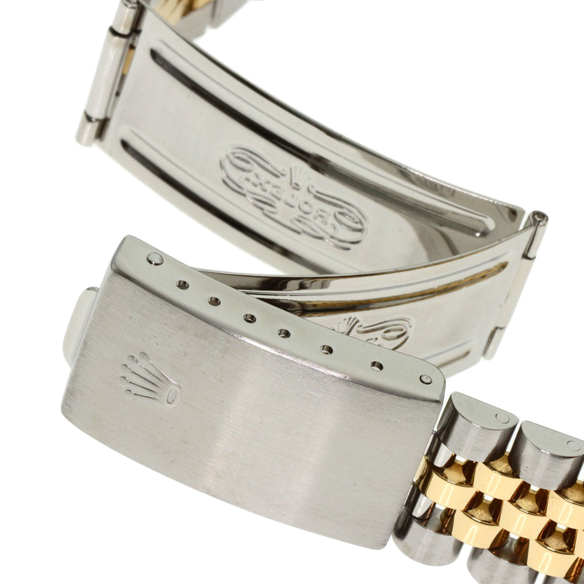 ROLEX Datejust 10P Diamond Champagne Houndstooth Watches 16233G Stainless Steel/SSxK18YG mens