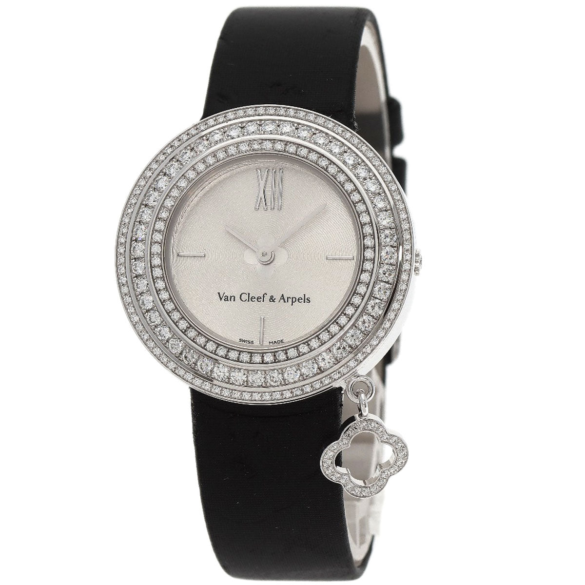 Van Cleef & Arpels Charm Watch 1.3" Watches VCARM95300 K18 White Gold/Leather Ladies