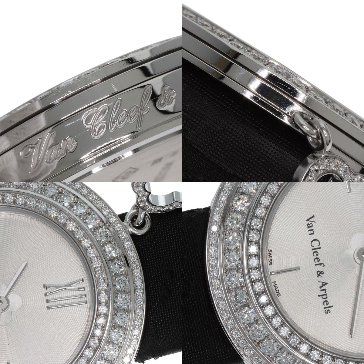Van Cleef & Arpels Charm Watch 1.3" Watches VCARM95300 K18 White Gold/Leather Ladies
