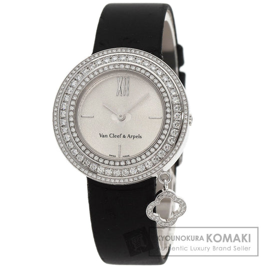 Van Cleef & Arpels Charm Watch 1.3" Watches VCARM95300 K18 White Gold/Leather Ladies