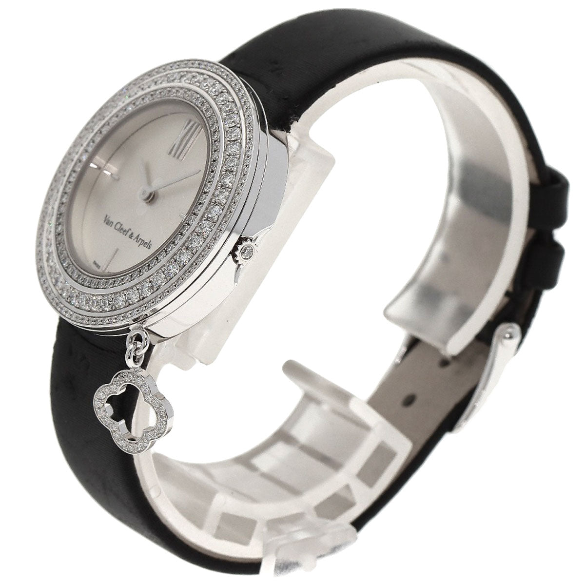 Van Cleef & Arpels Charm Watch 1.3" Watches VCARM95300 K18 White Gold/Leather Ladies