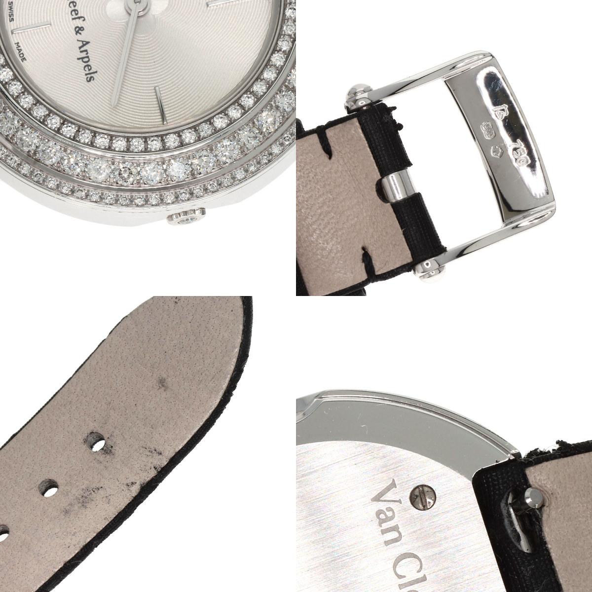 Van Cleef & Arpels Charm Watch 1.3" Watches VCARM95300 K18 White Gold/Leather Ladies