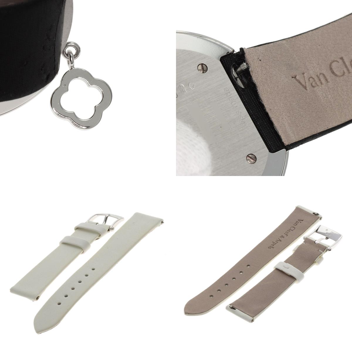 Van Cleef & Arpels Charm Watch 1.3" Watches VCARM95300 K18 White Gold/Leather Ladies