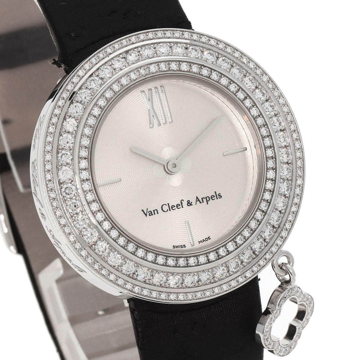 Van Cleef & Arpels Charm Watch 1.3" Watches VCARM95300 K18 White Gold/Leather Ladies