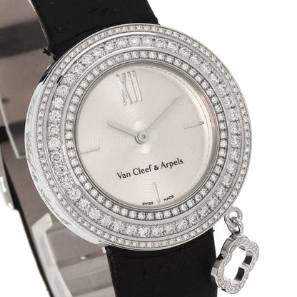 Van Cleef & Arpels Charm Watch 1.3" Watches VCARM95300 K18 White Gold/Leather Ladies