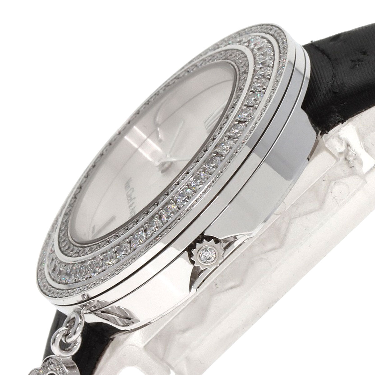 Van Cleef & Arpels Charm Watch 1.3" Watches VCARM95300 K18 White Gold/Leather Ladies