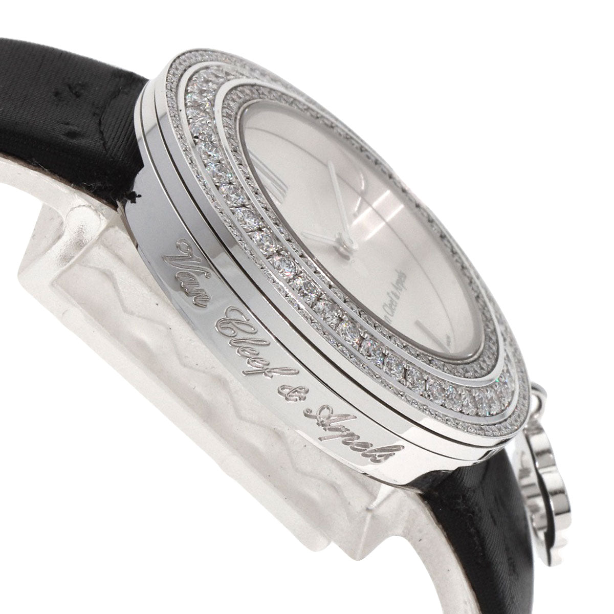Van Cleef & Arpels Charm Watch 1.3" Watches VCARM95300 K18 White Gold/Leather Ladies
