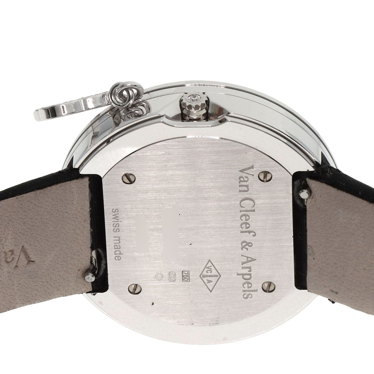 Van Cleef & Arpels Charm Watch 1.3" Watches VCARM95300 K18 White Gold/Leather Ladies