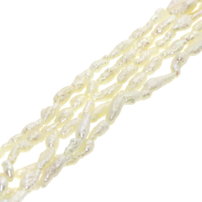 Freshwater Pearl 5-Row Bracelet Necklace 3-Piece Set Necklace Silver Metal 97.7g　Ladies