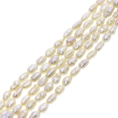 Freshwater Pearl 5-Row Bracelet Necklace 3-Piece Set Necklace Silver Metal 97.7g　Ladies
