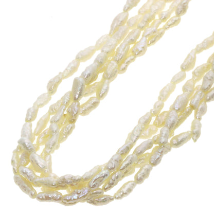 Freshwater Pearl 5-Row Bracelet Necklace 3-Piece Set Necklace Silver Metal 97.7g　Ladies