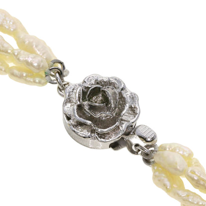 Freshwater Pearl 5-Row Bracelet Necklace 3-Piece Set Necklace Silver Metal 97.7g　Ladies